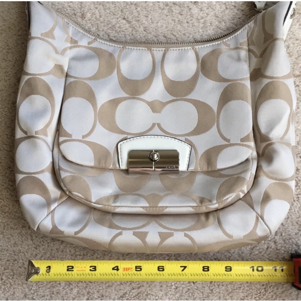 Coach Kristin Signature Shoulder Handbag Hobo Purse (Champagne) - Picture 3 of 9